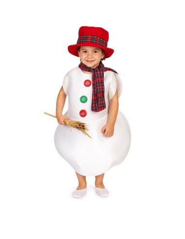 Schneemann Kostüm 8/10 Jahre - hochwertig, ideal für Karneval, thematische Partys und spezielle Veranstaltungen.